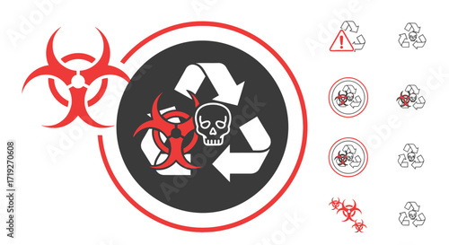 Biohazard Waste Recycling Symbol.