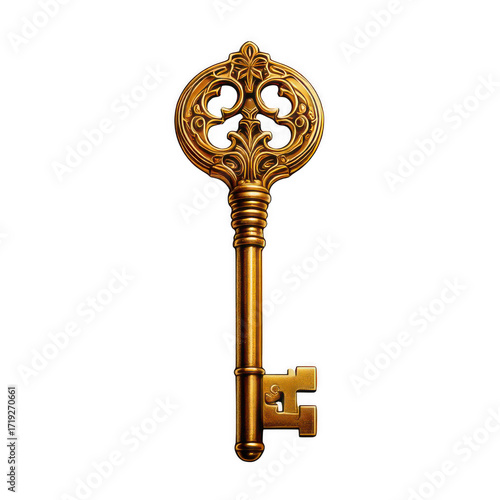 gold key isolated on white background