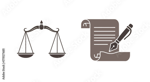 Legal System, Justice, Law, Balance, and Documentation.