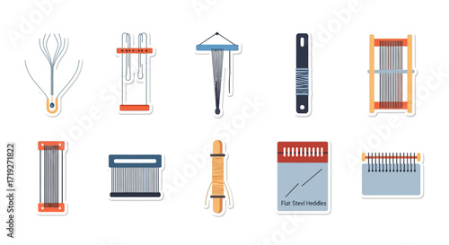 Professional Eyelash Extension Tools and Supplies Icon Set.
