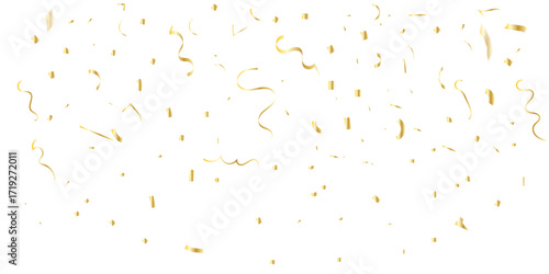 Abstract Scattered yellow confetti Golden Curves Lines creating a festive and celebratory atmosphere visually appealing White Background.	