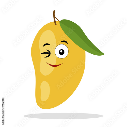 This is a vector image of a mango fruit.