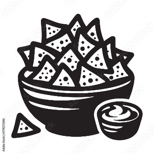 Nachos vector illustration on a white background.Simple design,perfect for various uses