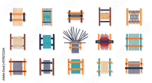 various types of weaving looms.