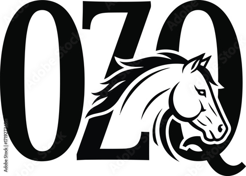 Ozo logo featuring a stylized horse head