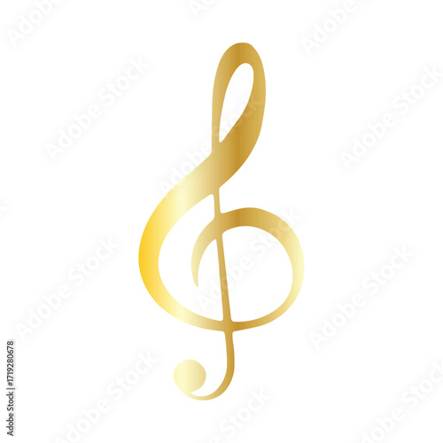 Golden Treble Clef An Elegant Music Note for Melodic Designs and Artistic Compositions