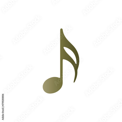 A single musical note, a sixteenth note, symbolizing music and harmony on a clean white background