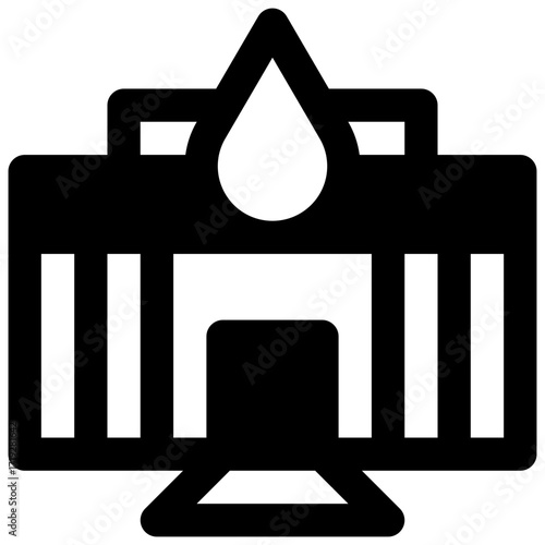 Blood bank. Outlined stroke vector icon with black-filled details.