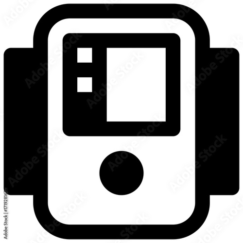 Blood pressure monitor. Outlined stroke vector icon with black-filled details.