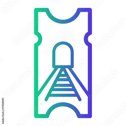 train ticket Line Gradient Icon