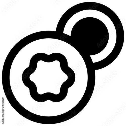 White blood cells. Outlined stroke vector icon with black-filled details.