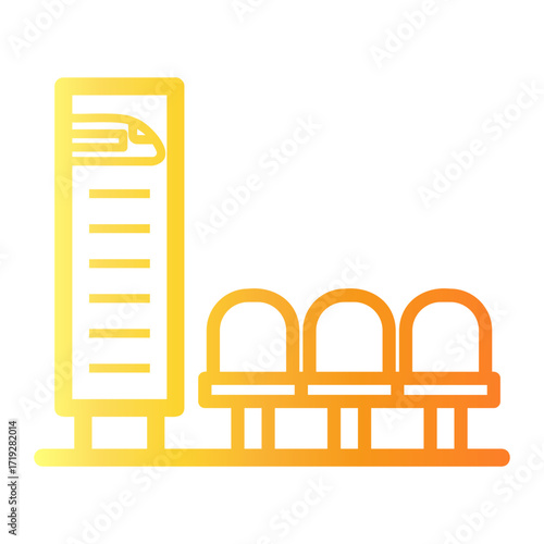 waiting room Line Gradient Icon
