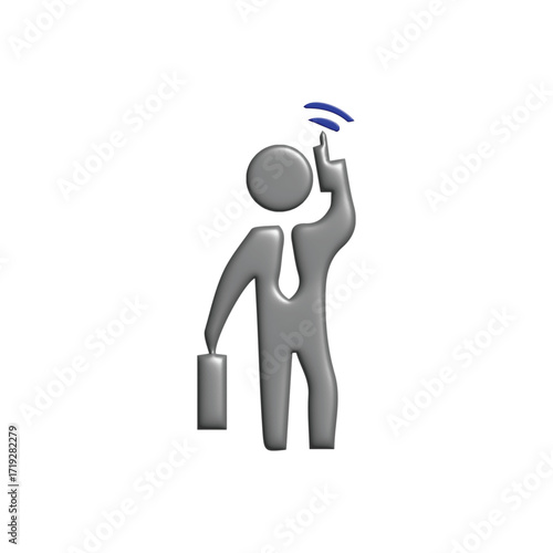 Professional figure on the phone with a briefcase, symbolizing business communication and connectivity