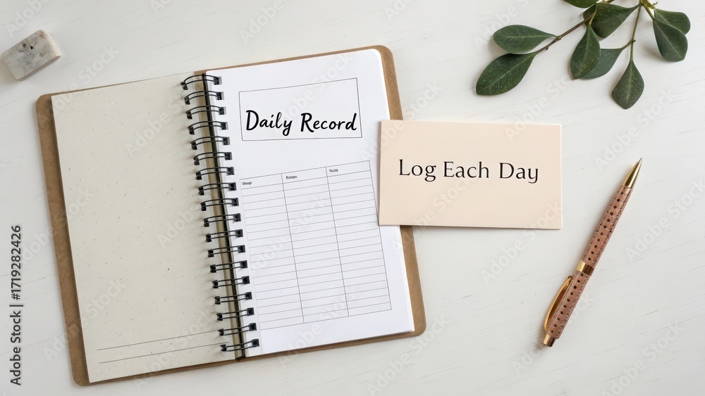 Naklejka premium Daily Journal with Pen and Notebook for Productivity and Planning