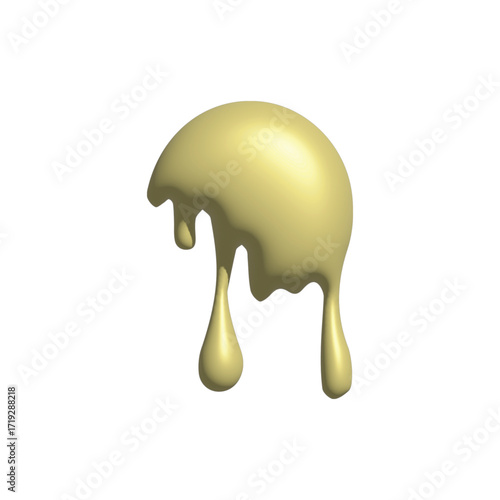 Abstract illustration of a melting blob in a flowing liquid form, ideal for design elements