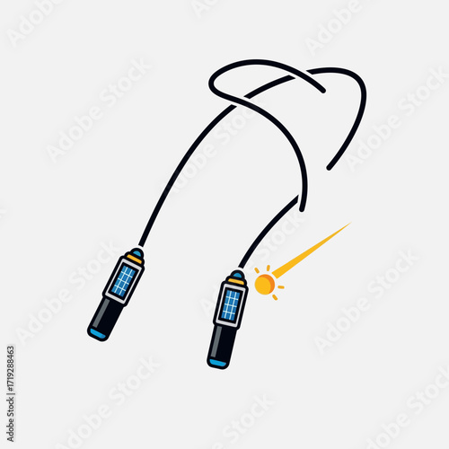 Illustration of a jump rope with digital counter handles.