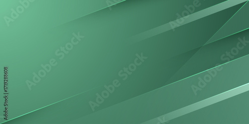 Abstract green background with overlap papercut shapes pattern design. Trendy banner background vector element.