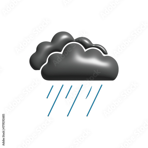 Rainy Day Cloud Icon A Simple Symbol of Precipitation and Weather Conditions