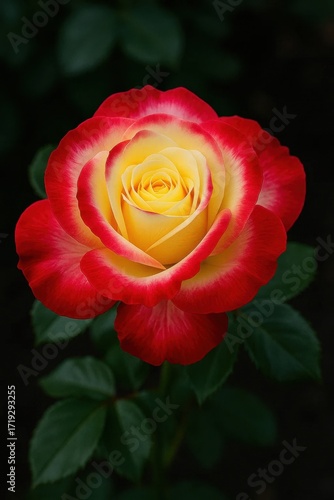 red rose in isolated black background