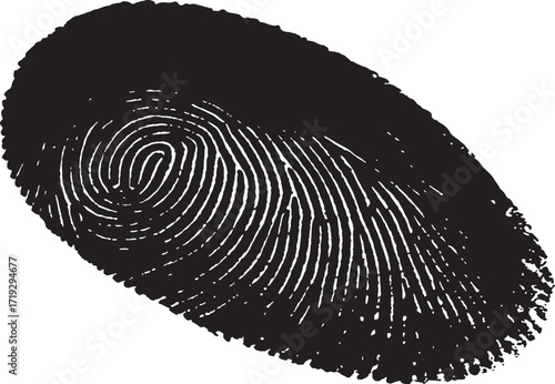 Fingerprint Detail Close Up in Black and White Abstract Design