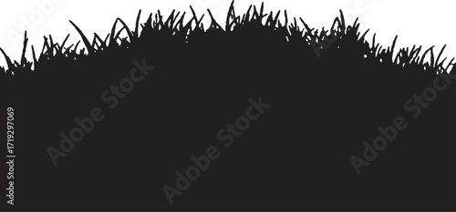 Simple grass silhouette for website design and nature related concepts