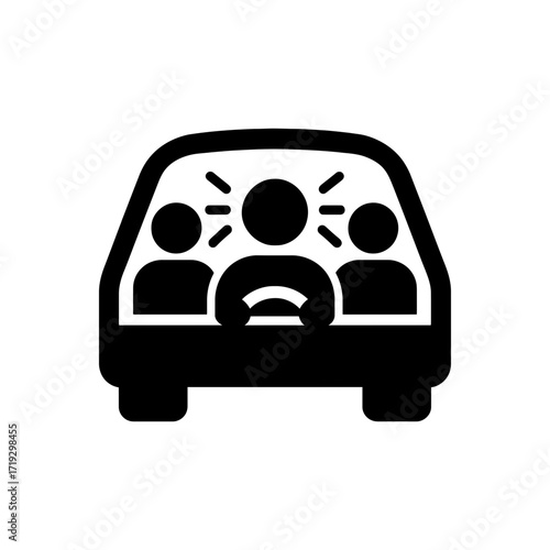Driver Distracted By Passengers Icon