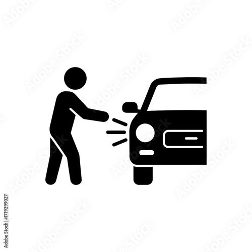 Driver Checking Car Light Icon