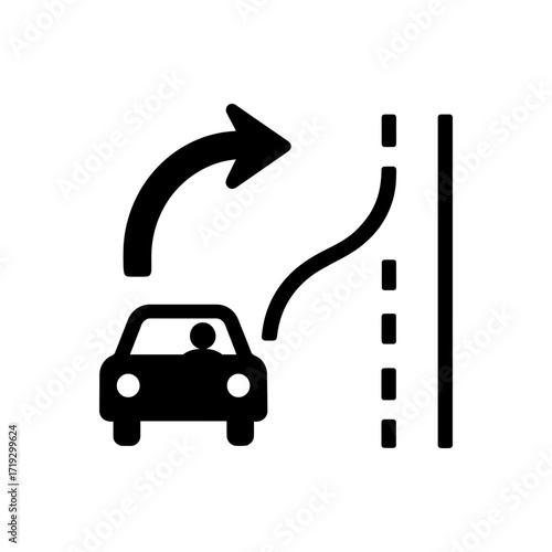 Car Swerving on Road Icon