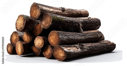 Stacked logs