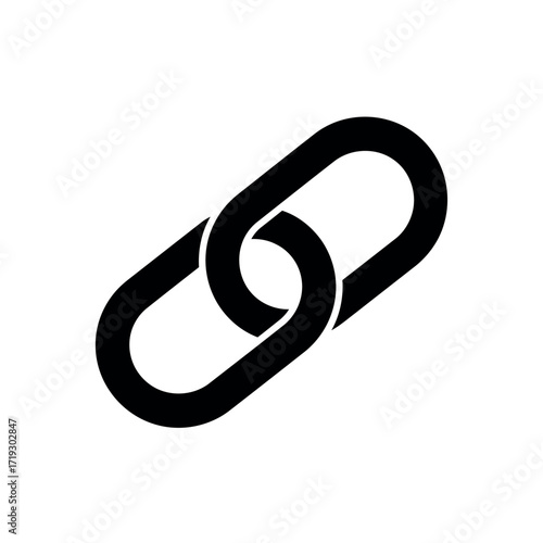 Vector illustration of interlocking chain link symbol