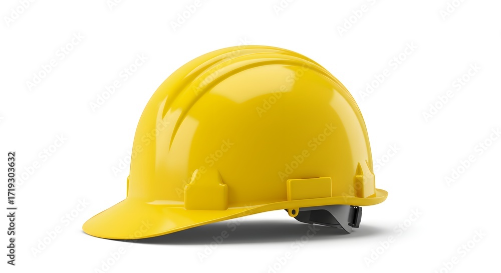 Fototapeta premium Yellow Safety Hard Hat Isolated on White Background for Construction and Industrial Protection