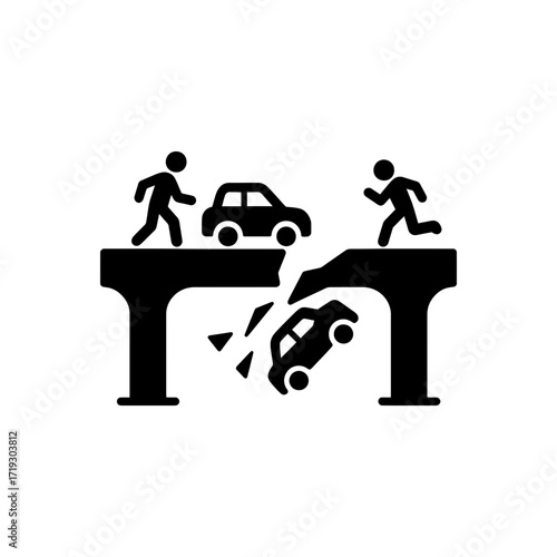 Bridge Collapse Emergency Icon