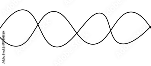 Abstract black thin wave lines flowing smoothly across a clean white background in a minimalist vector illustration design.
