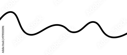 Abstract black thin wave lines flowing smoothly across a clean white background in a minimalist vector illustration design.
