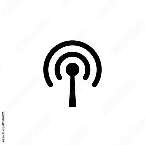 Vector illustration of wifi signal icon with concentric arcs