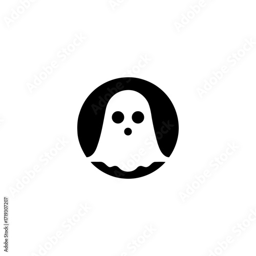 Spooky Spectre Icon Inside Dark Circle Design