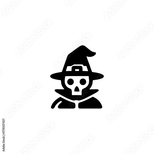 Skull Wizard in a Pointed Hat A Halloween