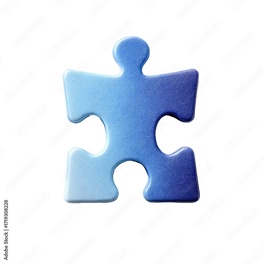 Obraz premium Single, light-blue puzzle piece, gradient effect