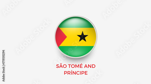 São Tomé and Príncipe 3d flag vector illustrator 