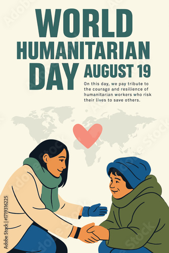 world humanitarian day illustration poster