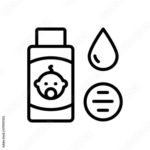Baby lotion cosmetic line icon. Skin care outline sign for web and app. Simple symbol for web design isolated on white background.