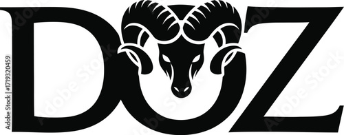 Bold text logo featuring a ram s head