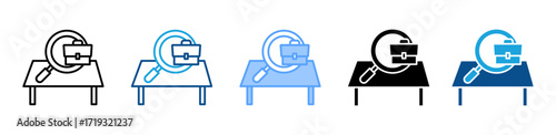 Job Fair icon sheet multiple style collection