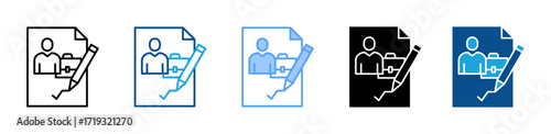 Employment Contract icon sheet multiple style collection