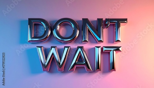 A shiny, chrome text 