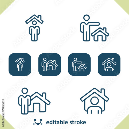 Realtor Icons. Real Estate Agent, House, Home Owner Icon