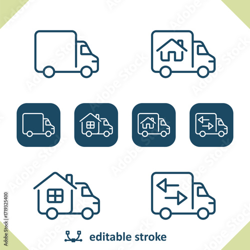 Truck Icons. Delivery Truck, Moving Truck, Van Icon