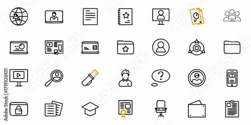 Modern business icons for digital presentations, web design, and startup branding, offering professional and versatile visual solutions for dynamic projects.