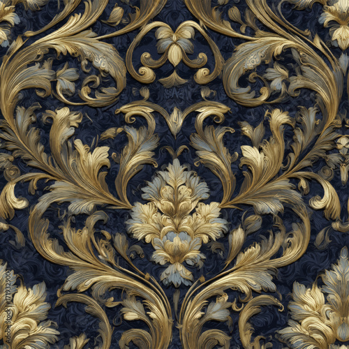 Vintage Baroque Style Damask Pattern