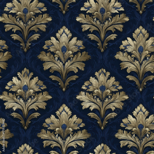 Decorative Golden Flourish Seamless Background